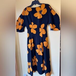 Gracia Floral Dress in Black and Orange